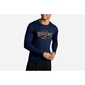 Brooks Distance Graphic Hardloopshirt Lange Mouwen Donkerblauw Heren