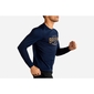 Brooks Distance Graphic Hardloopshirt Lange Mouwen Donkerblauw Heren