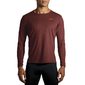 Brooks Atmosphere Hardloopshirt Lange Mouwen Donkerrood Heren