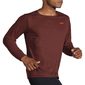 Brooks Atmosphere Hardloopshirt Lange Mouwen Donkerrood Heren