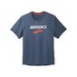 Brooks Distance Graphic Hardloopshirt Korte Mouwen Grijs Heren