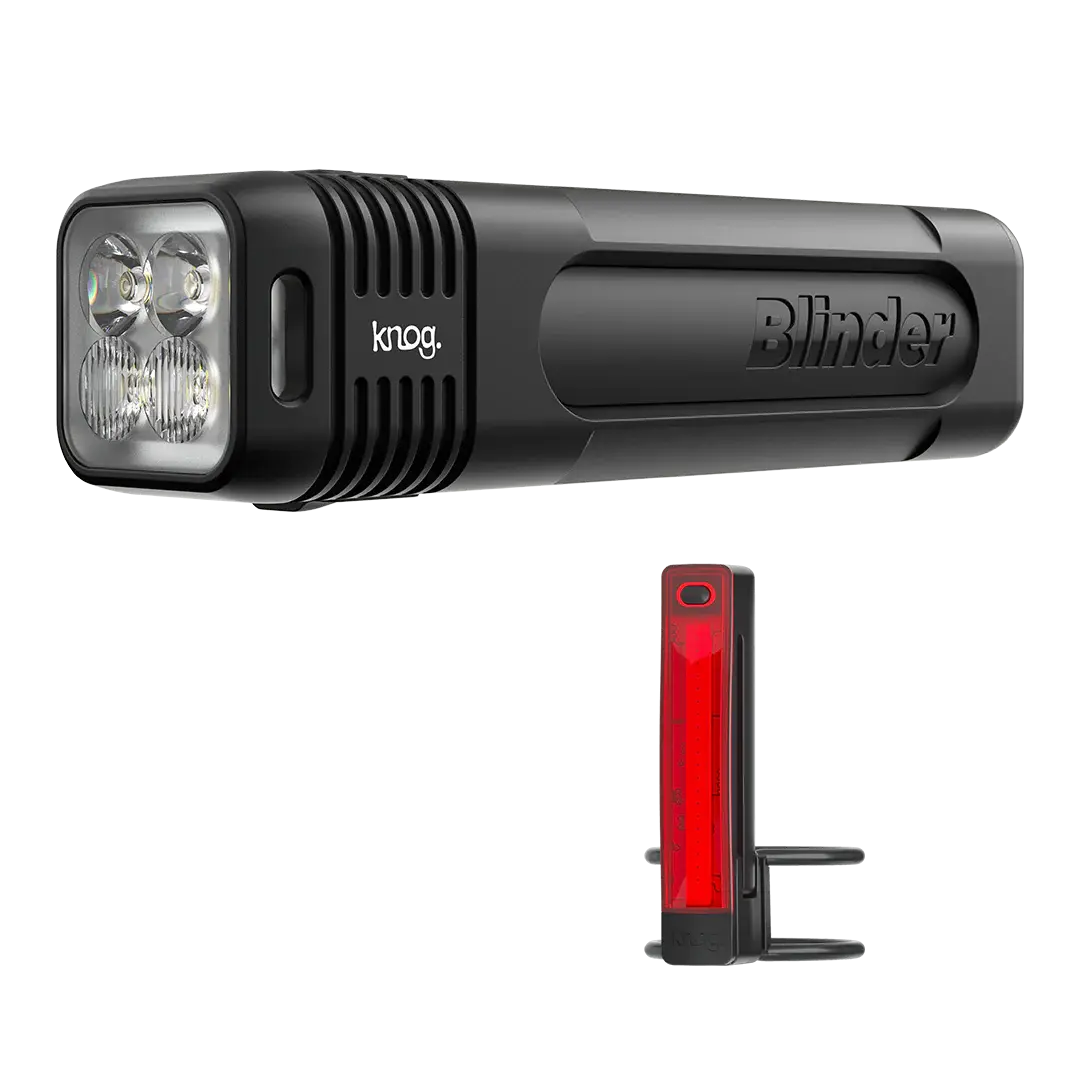 Knog Blinder Pro 600 + Plus Rear Twinpack Verlichtingsset Zwart