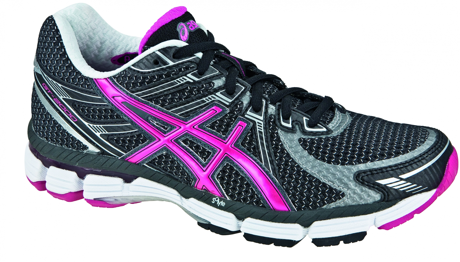 ASICS GT-2000 Zwart/Roze/Zilver Dames Hardloopschoen