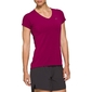 ASICS V-Neck Hardloopshirt Korte Mouwen Bordeaux Rood Dames