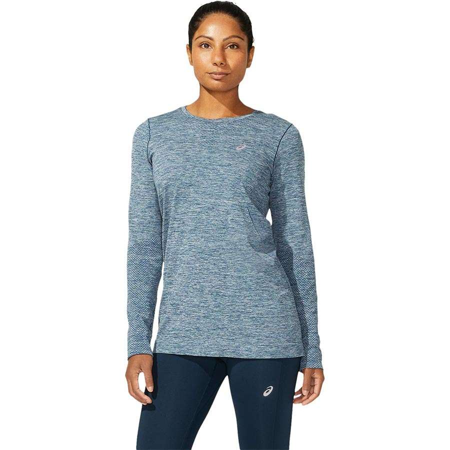 ASICS Race Seamless Hardloopshirt Lange Mouwen Blauw/Grijs Dames