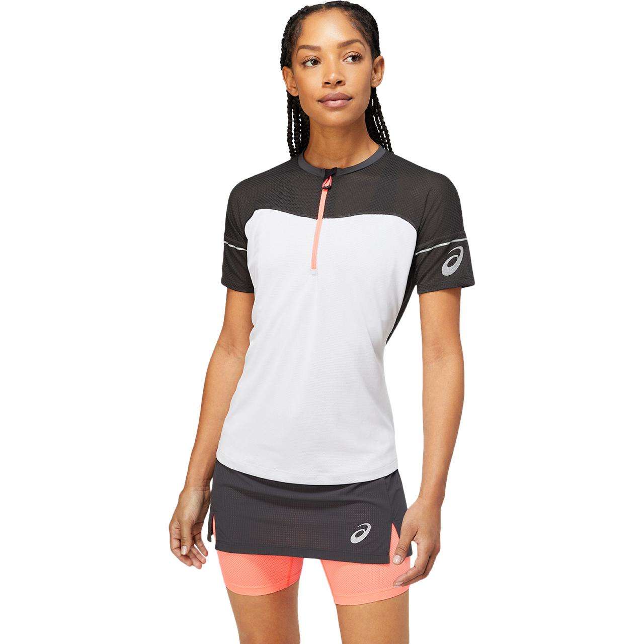 ASICS Fujitrail Hardloopshirt Korte Mouwen Wit/Zwart Dames