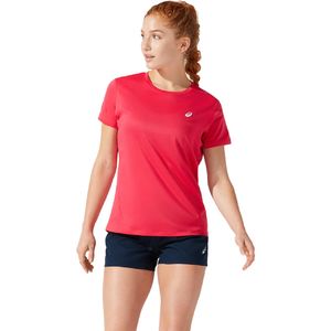 ASICS Core Hardloopshirt Korte Mouwen Roze/Zilver Dames