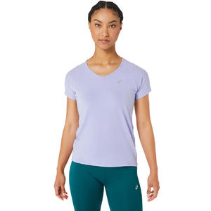 ASICS V-Neck Hardloopshirt Korte Mouwen Paars Dames