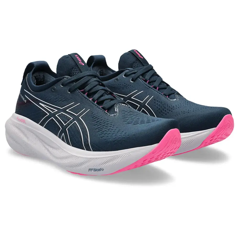 ASICS Gel-Nimbus 25 Hardloopschoenen Donkerblauw/Roze Dames