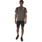 ASICS Road Hardloopshirt Korte Mouwen Grijs/Zwart Heren