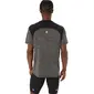 ASICS Road Hardloopshirt Korte Mouwen Grijs/Zwart Heren