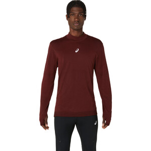 ASICS Road Winter Seamless Hardloopshirt Lange Mouwen Donkerrood Heren