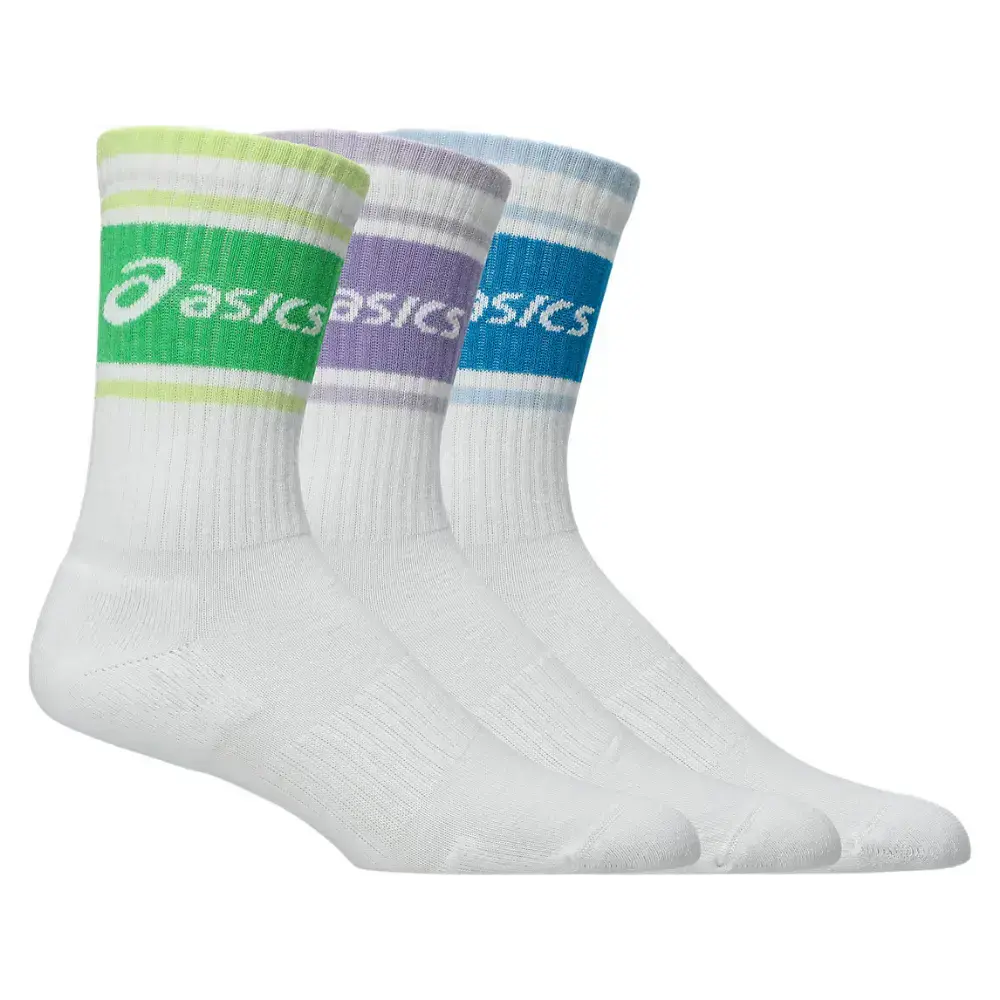 ASICS Logo Crew Hardloopsokken Wit/Multi 3-Pack
