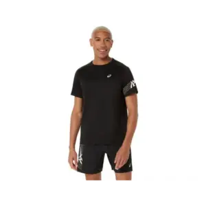 ASICS Icon Hardloopshirt Korte Mouwen Zwart/Beige Heren