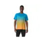 ASICS Road Fade Hardloopshirt Korte Mouwen Blauw/Oranje Heren
