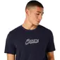ASICS Logo Graphic Hardloopshirt Korte Mouwen Donkerblauw Heren
