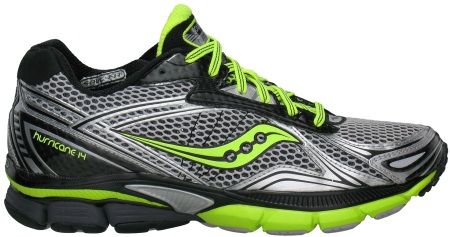 Saucony PowerGrid Hurricane 14 Silver/Black/Citron Heren Hardloopschoen