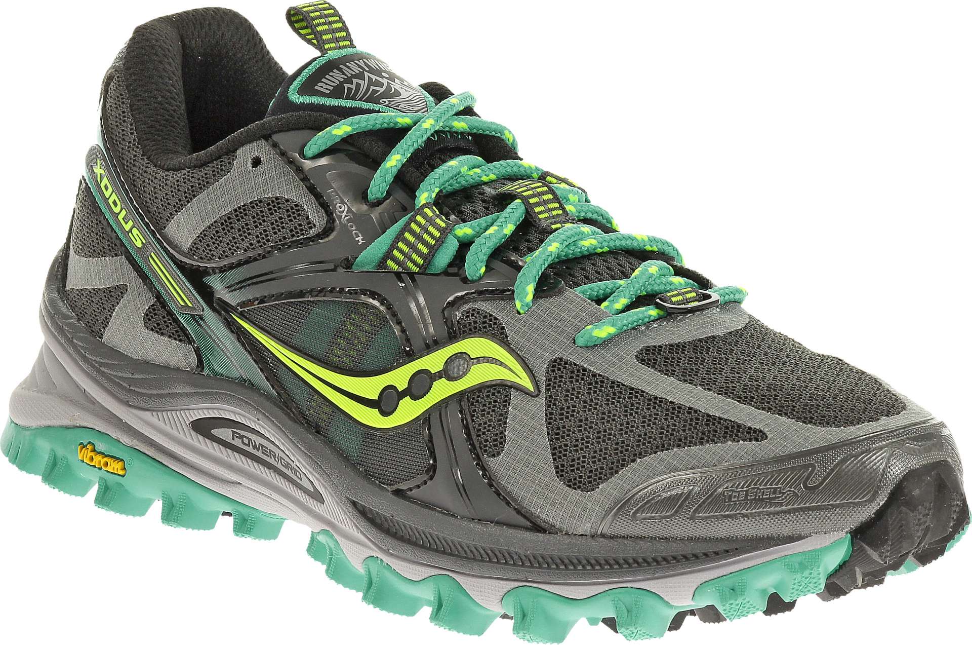 Saucony Xodus 5.0 Trail Hardloopschoenen Grijs/Groen/Geel Dames