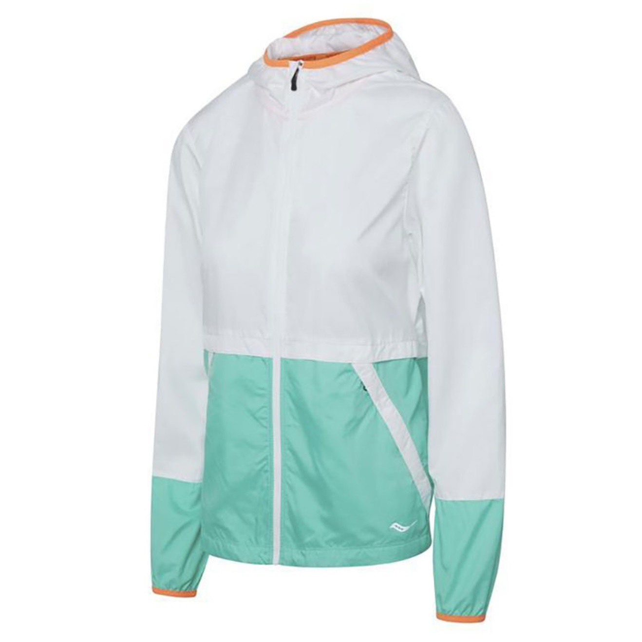 Saucony Packaway Hardloopjack Wit/Mint Groen Dames