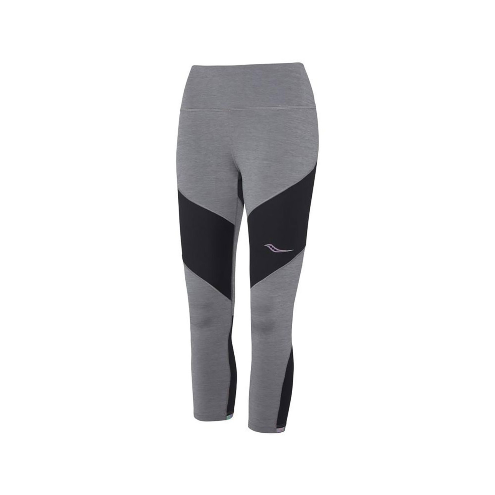 Saucony Time Trial Crop Hardloopbroek Lang Grijs/Zwart Dames