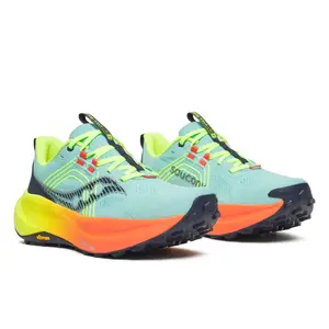 Saucony Xodus Ultra 4 Trail Hardloopschoenen Groen/Oranje/Geel Dames