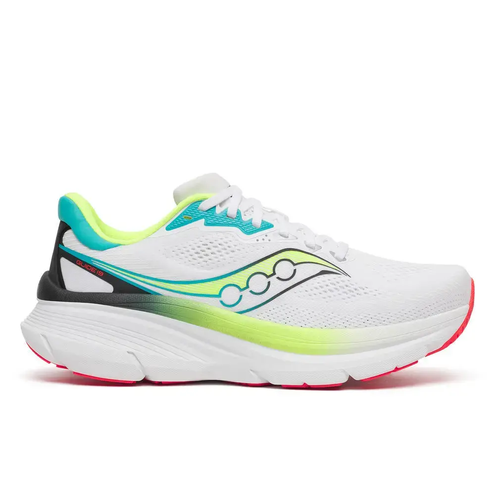 SAUCONY Guide 19 Hardloopschoenen Wit/Geel Heren