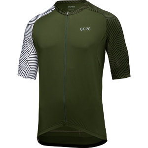GORE Wear C5 Fietsshirt Korte Mouwen Groen/Wit Heren