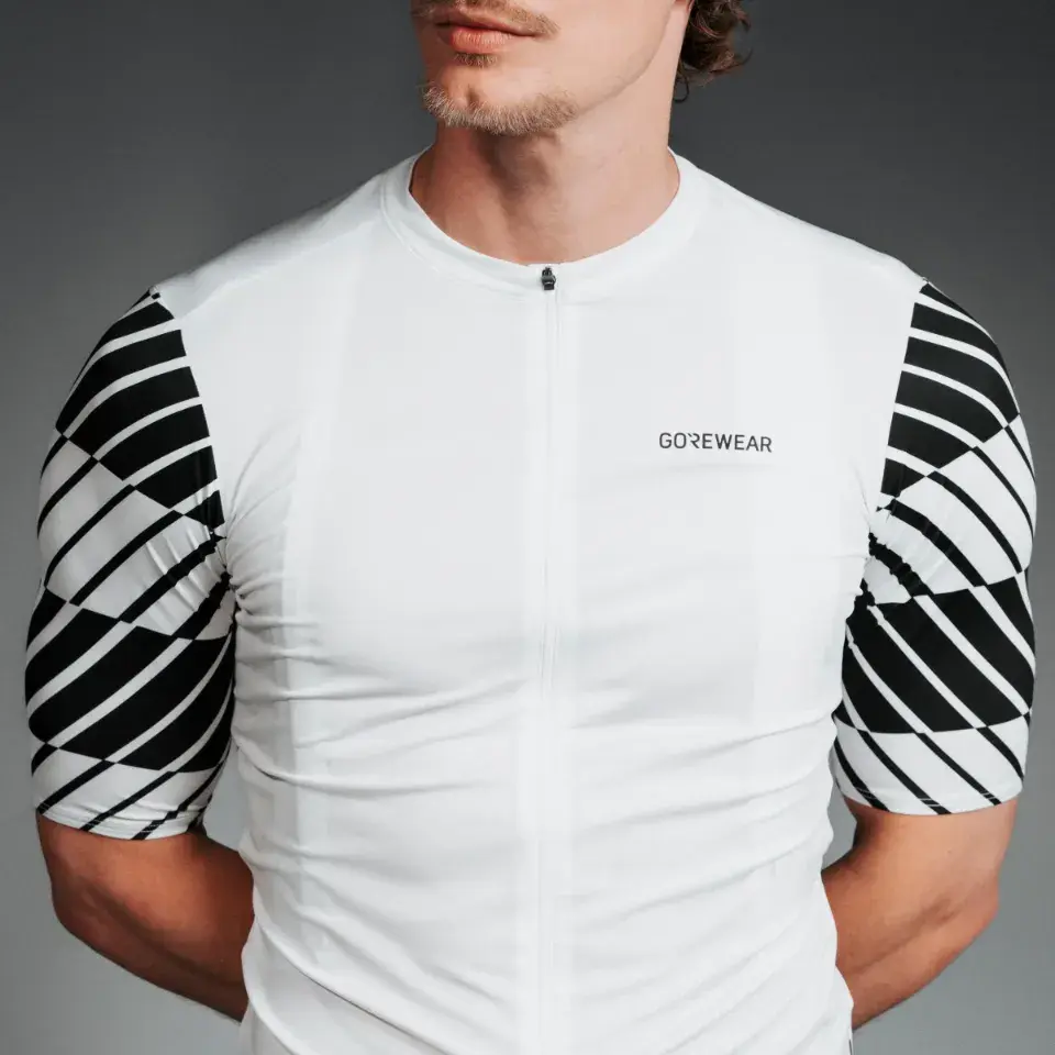 GORE Wear Swiftride Optical Fietsshirt Korte Mouwen Wit/Zwart Heren