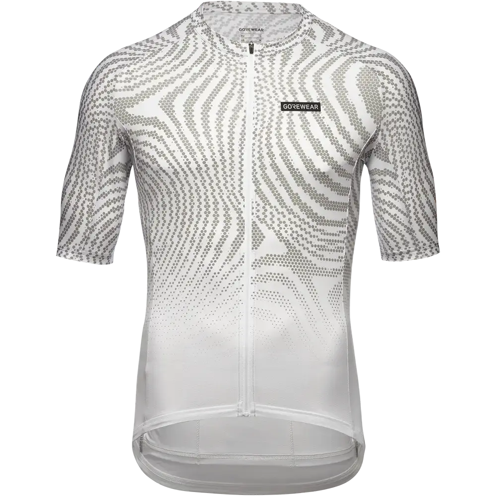 GORE Wear Spirit Moire Fietsshirt Korte Mouwen Wit/Grijs Heren