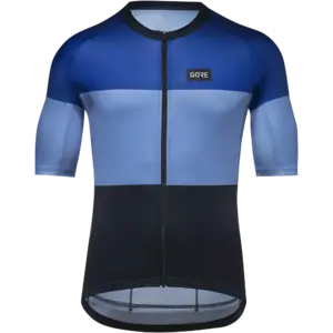 GORE Wear Spirit Stripes Fietsshirt Korte Mouwen Blauw/Blauw Heren