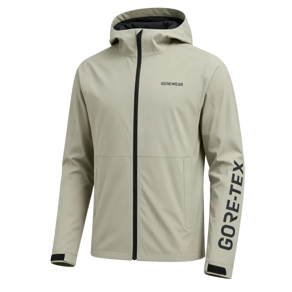 GORE WEAR Lupra GTX Hooded Logo Fietsjack Beige/Zwart Heren