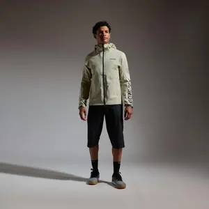 GORE Wear Lupra GTX Hooded Logo Fietsjack Beige/Zwart Heren