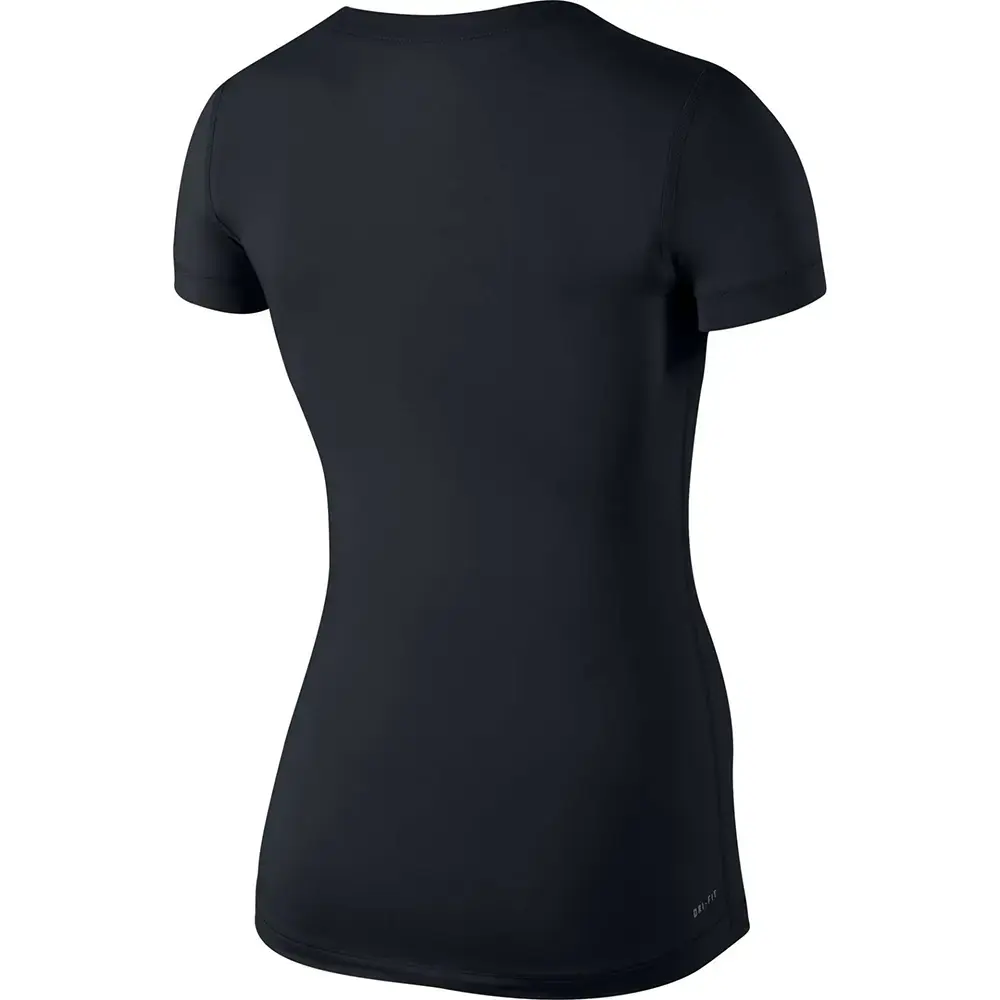 Nike Pro V-Neck Shirt Korte Mouwen Zwart Dames