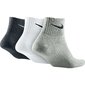 Nike 3PPK Lightweight Quarter Sokken Zwart/Wit/Grijs
