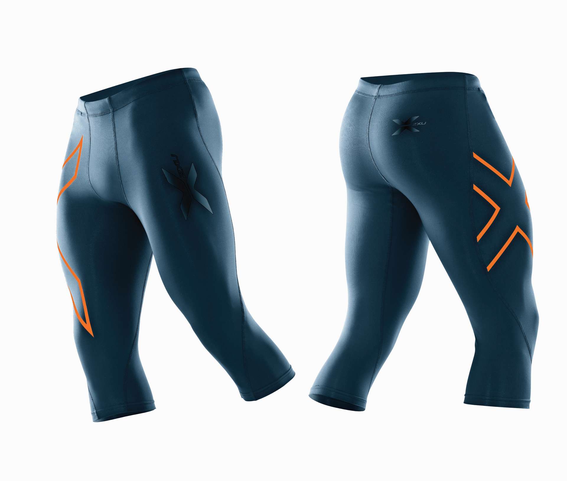 2XU 3/4 Compressiebroek Blauw Heren