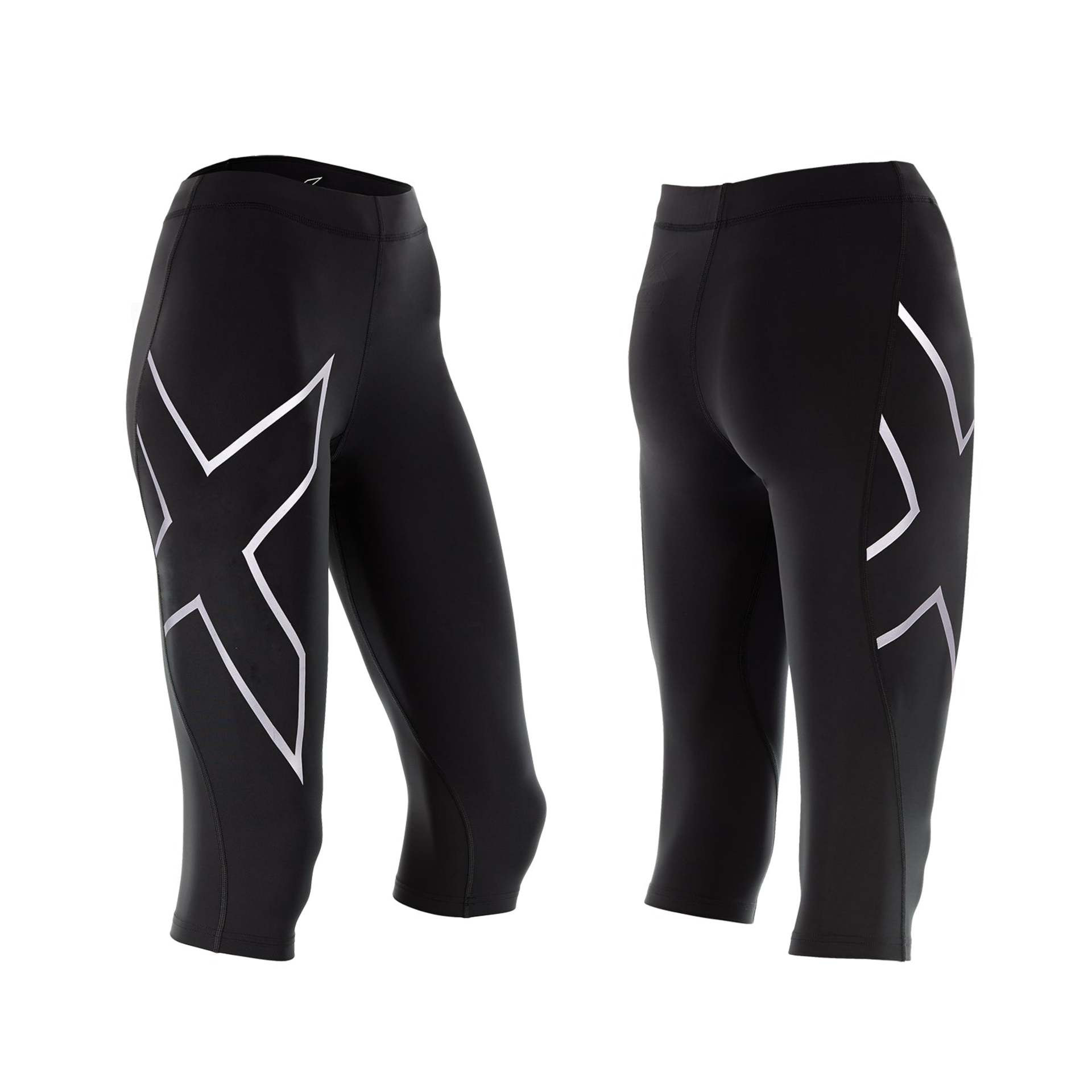 2XU TR2 Compression 3/4 Broek Zwart/Zilver Dames