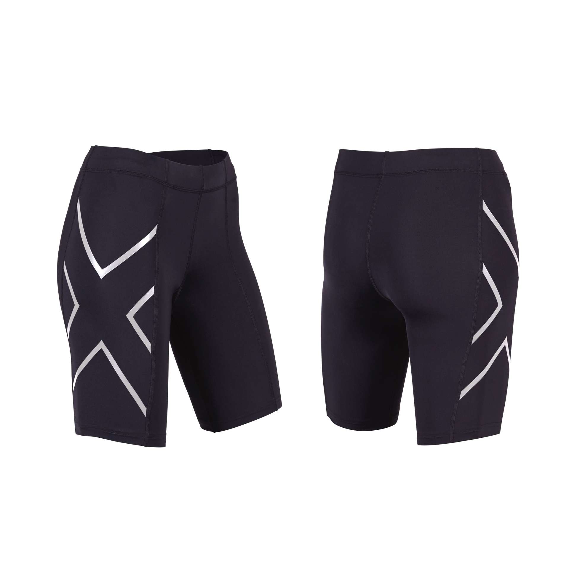 2XU Core Compression Hardloopbroek Kort Zwart/Zilver Dames