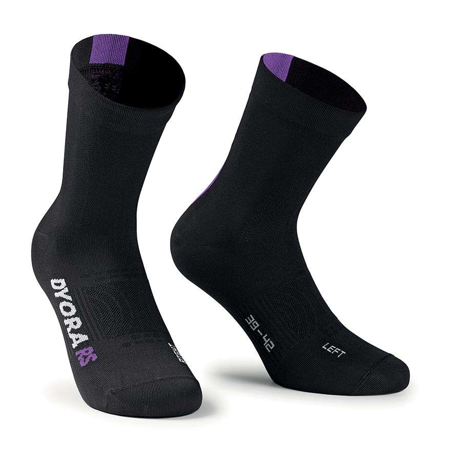 Assos Dyora RS Fietssokken Zwart/Paars