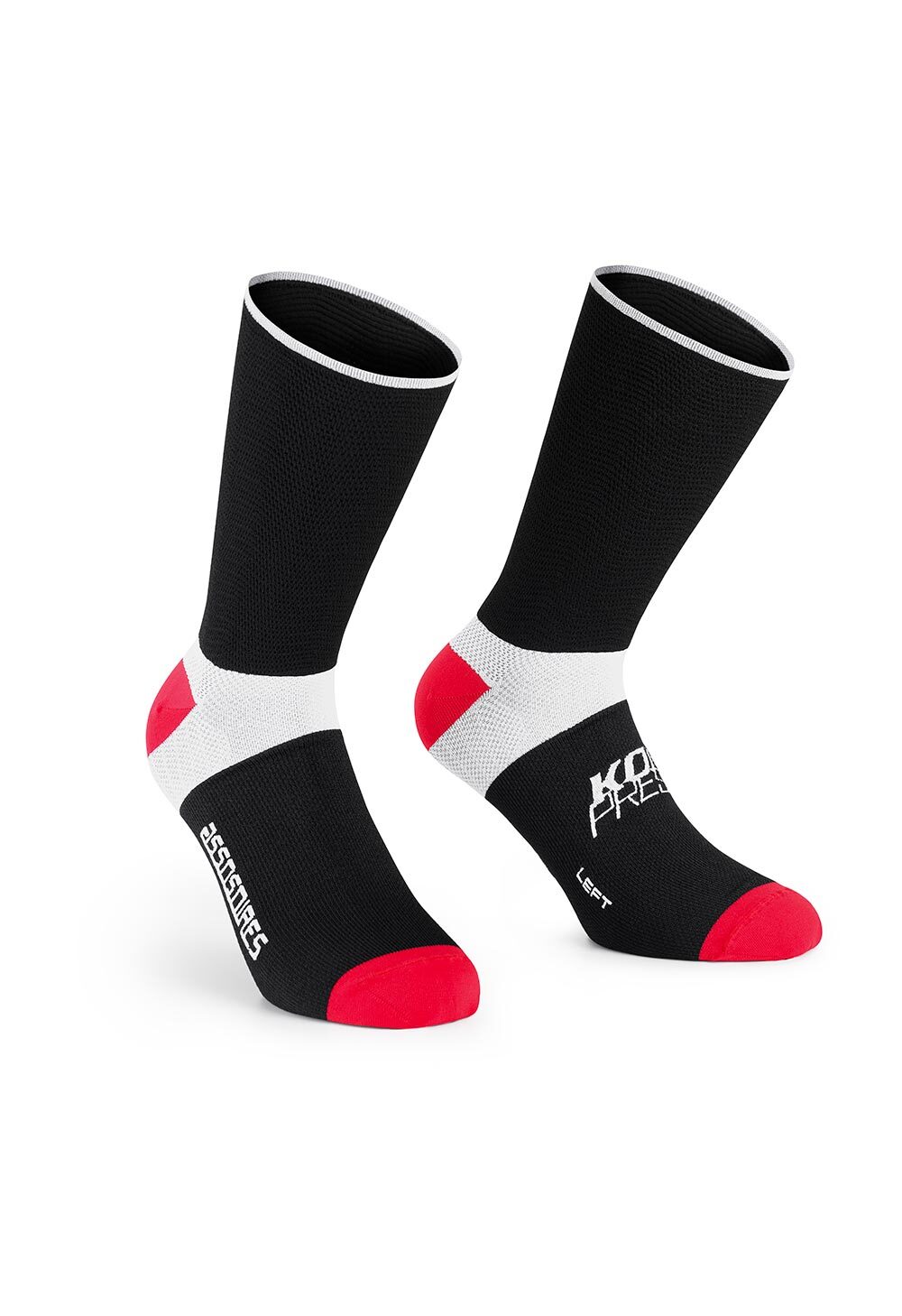Assos Kompressor Fietssokken Zwart/Wit/Rood