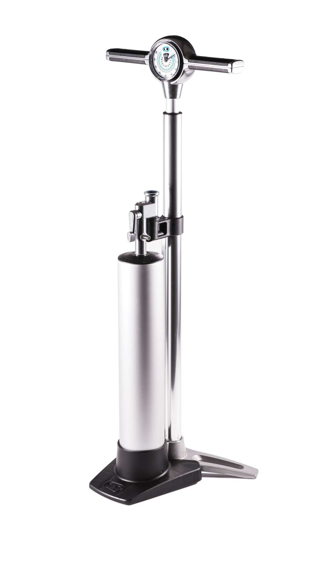 Crankbrothers Klic Vloerpomp met Tubeless Tank met Ananloge Manometer Zilver