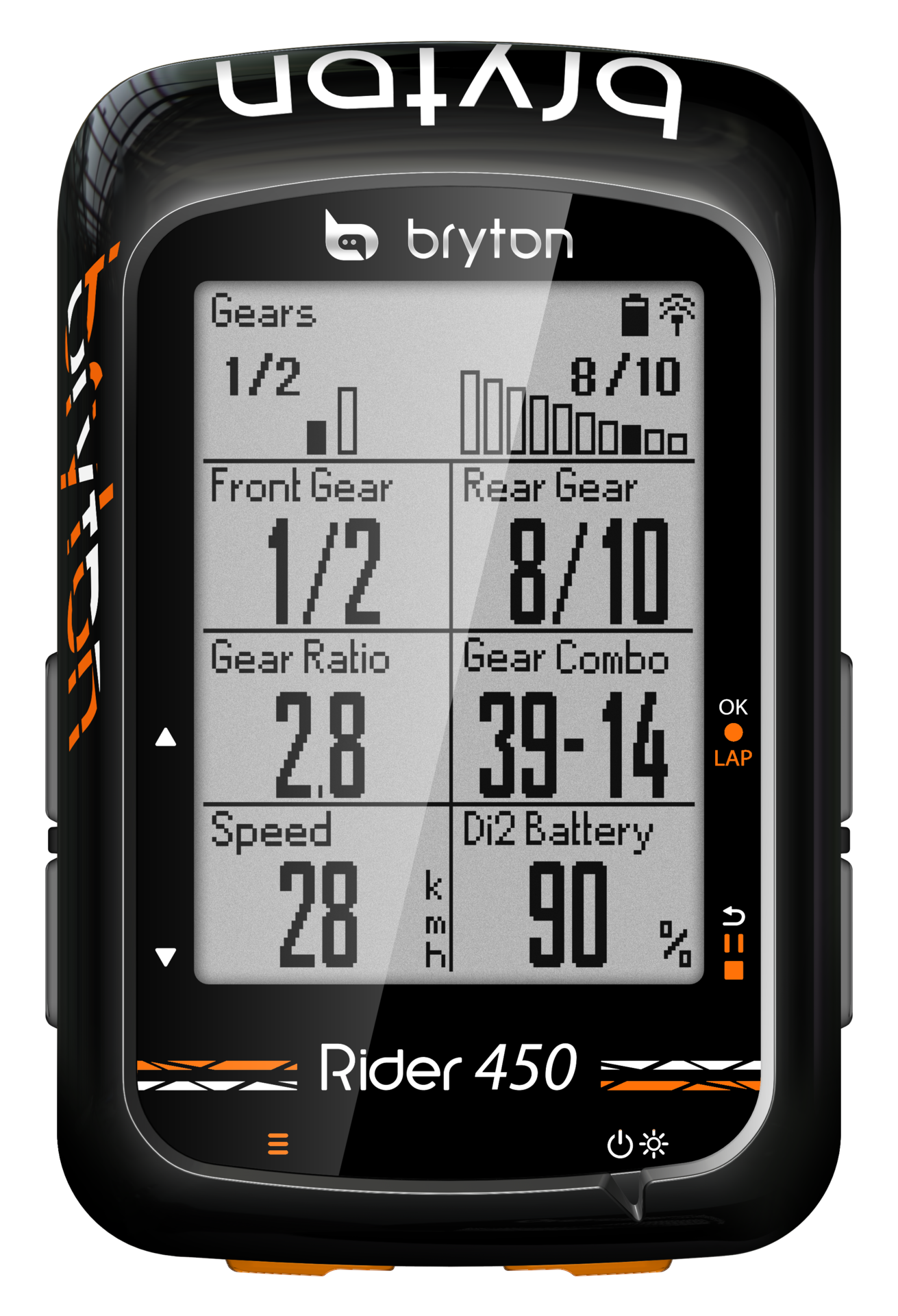 Bryton Rider 450E GPS Fietscomputer Zwart/Oranje