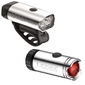 Lezyne Micro Drive 400XL Koplamp/Micro Achterlicht Polish Zilver/Hi Gloss