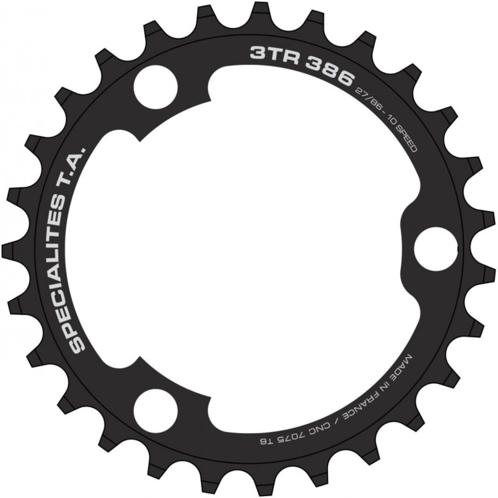 TA Specialites 3TR Kettingblad Binnen 10-Speed 86MM steek FSA 386 Zwart