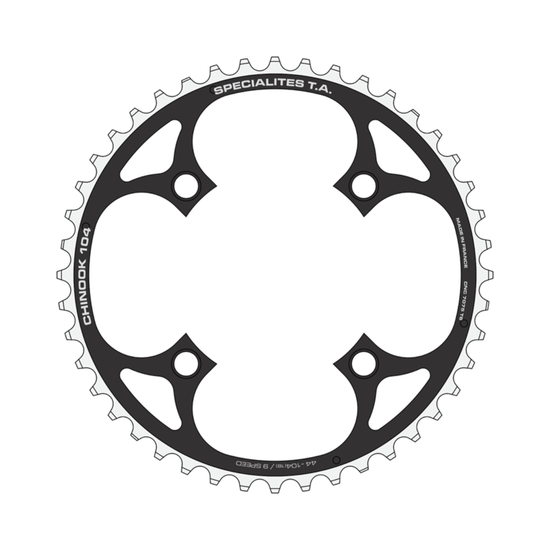 TA Specialites Kettingblad Chinook Triple Buiten MTB Zwart