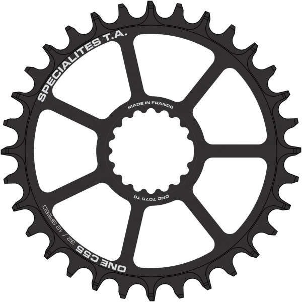TA Specialites One C55 Cannondale Direct Mount MTB Kettingblad 10/11/12 Speed Zwart