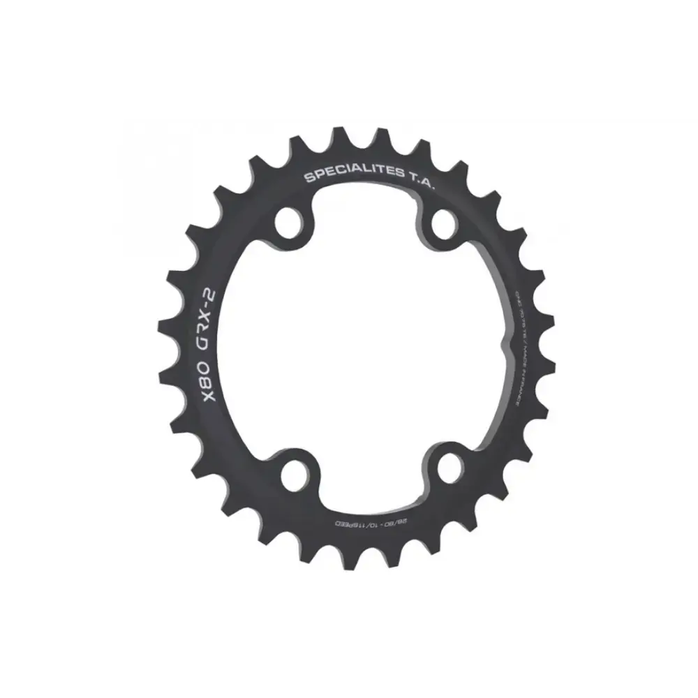 TA Specialites Gravel X80 GRX-2 Kettingblad Binnen 80mm Steek 10/11/12 Speed Zwart