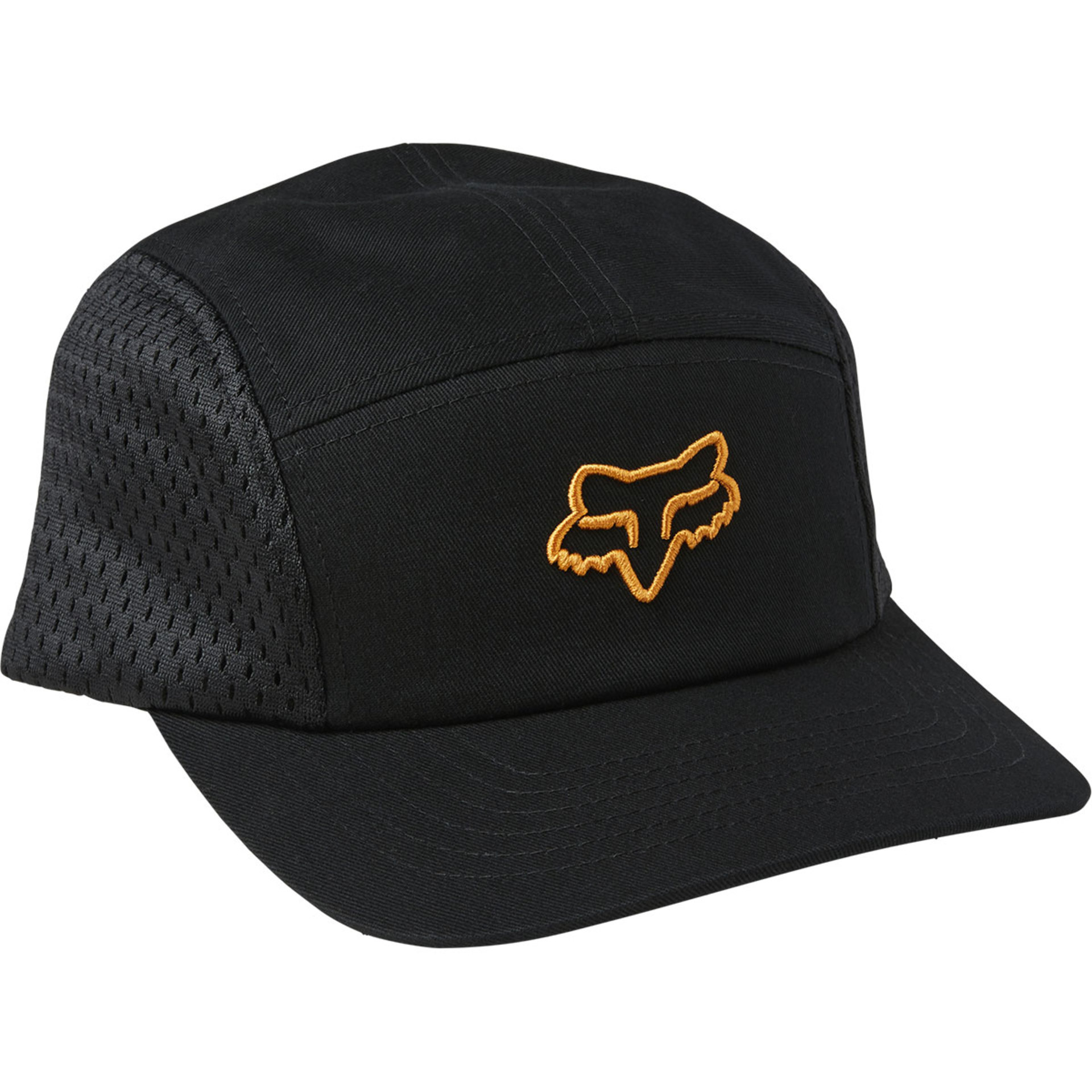 Fox Side View 5 Panel Cap Zwart 