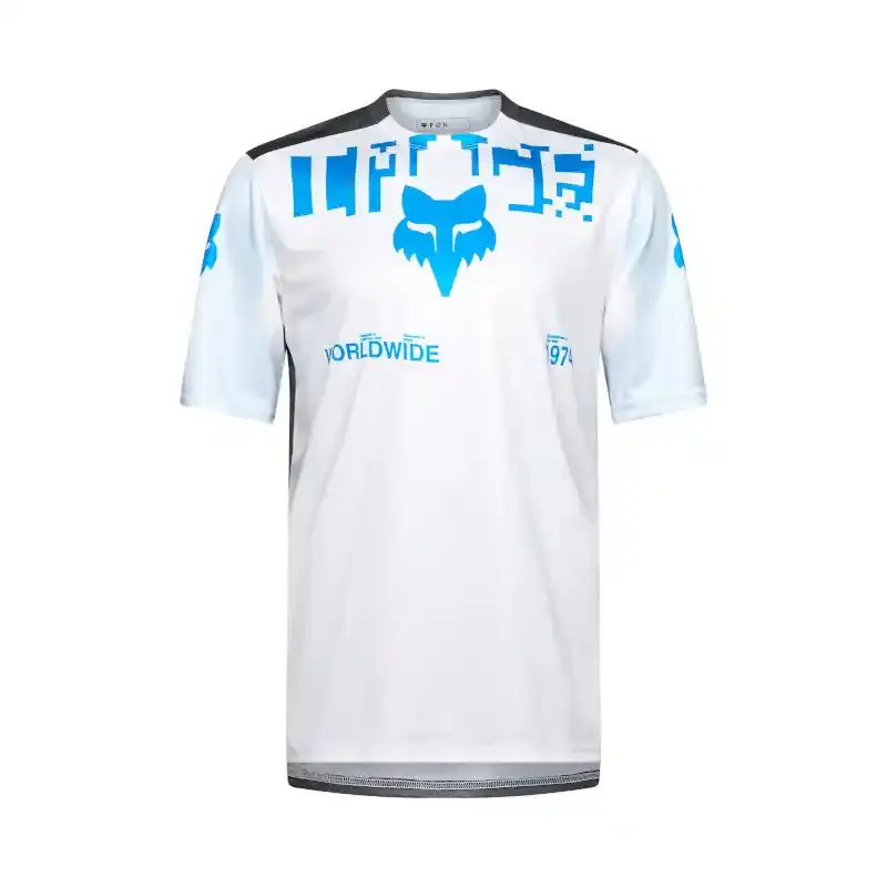 Fox Ranger Digi Image MTB Fietsshirt Korte Mouwen Wit/Blauw Heren