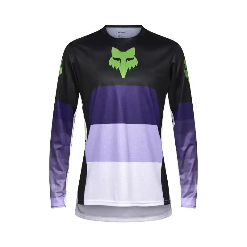 Fox Ranger Grid MTB Fietsshirt Lange Mouwen Zwart/Paars Heren
