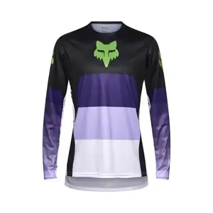 Fox Ranger Grid MTB Fietsshirt Lange Mouwen Zwart/Paars Heren